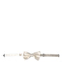 Dolce &amp; Gabbana Off White Silk Adjustable Neck Men Bow Tie