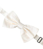 Dolce &amp; Gabbana Off White Silk Adjustable Neck Men Bow Tie