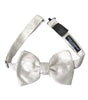Dolce &amp; Gabbana White Floral Silk Adjustable Men Neck Bow Tie