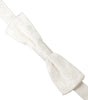 Dolce &amp; Gabbana White Floral Brocade Adjustable Neck Men Bow Tie