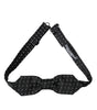 Dolce & Gabbana Black White Stitched Silk Men Neck Bow Tie