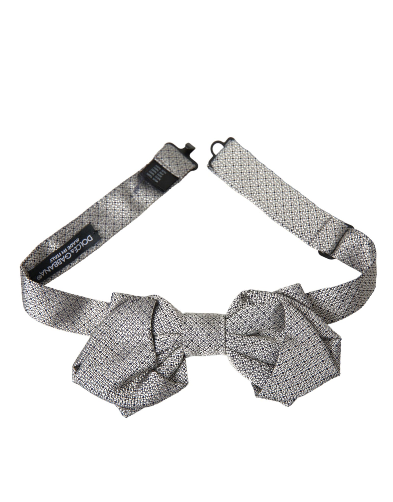 Dolce &amp; Gabbana Gray Silk Adjustable Neck Men Bow Tie