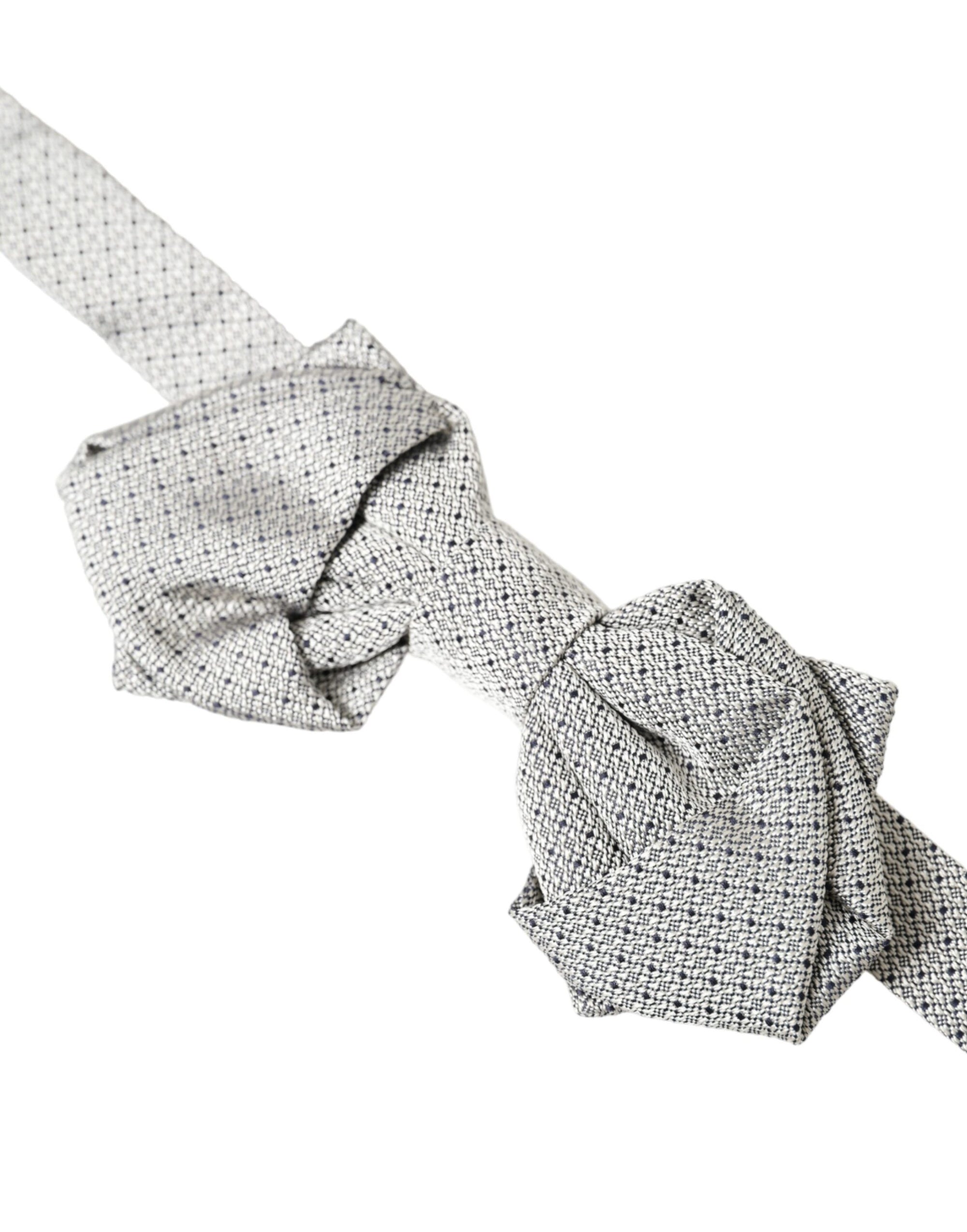Dolce &amp; Gabbana Gray Silk Adjustable Neck Men Bow Tie