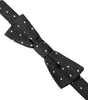 Dolce &amp; Gabbana Black White Polka Dot Silk Men Neck Bow Tie