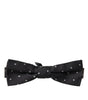 Dolce &amp; Gabbana Black White Polka Dot Silk Men Neck Bow Tie