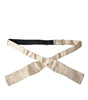 Dolce &amp; Gabbana Beige Silk Slim Skinny Necktie Men Bow Tie