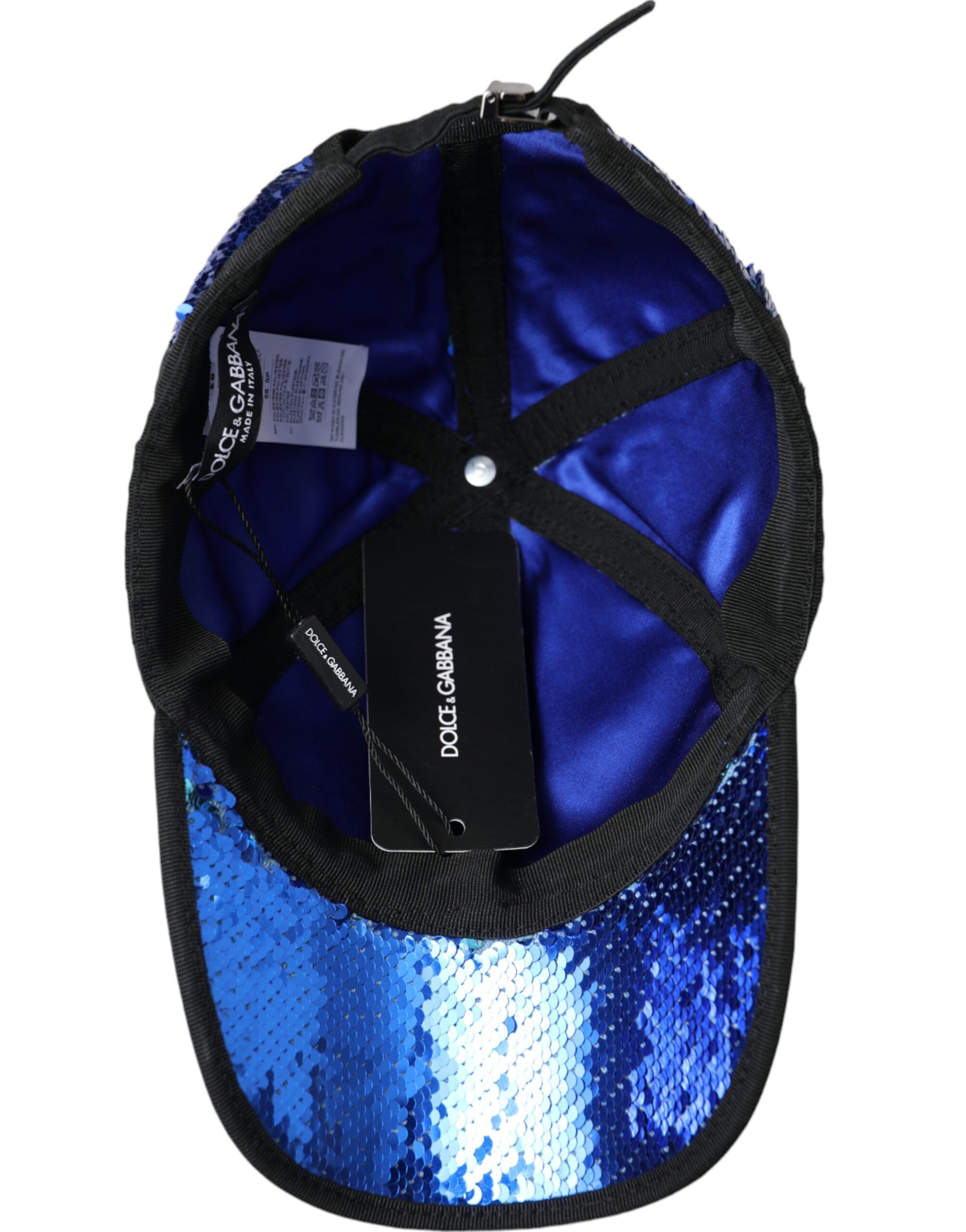 Casquette de baseball à sequins bleu royal Dolce & Gabbana pour homme