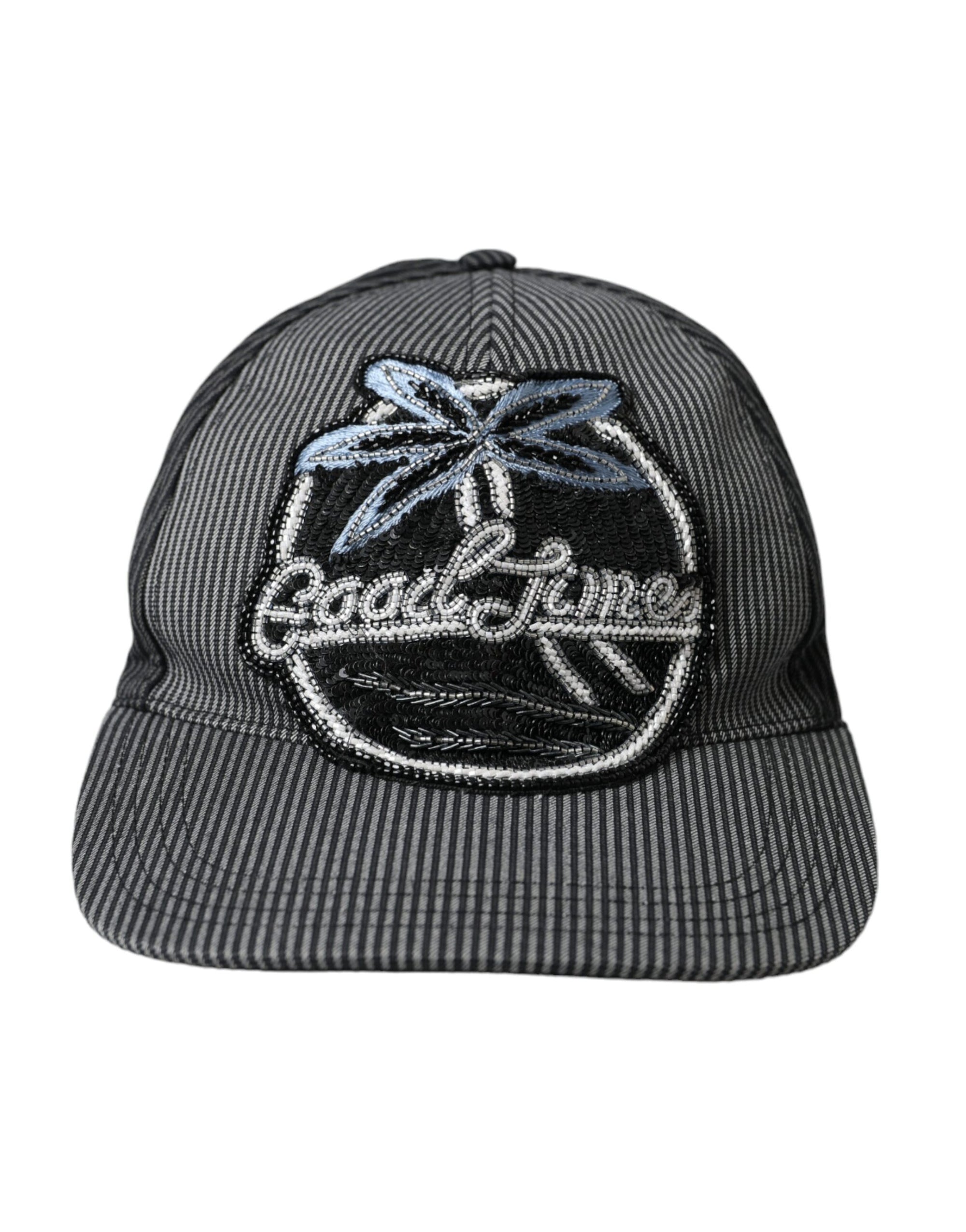 Casquette de baseball en coton noir ornée Dolce & Gabbana pour homme