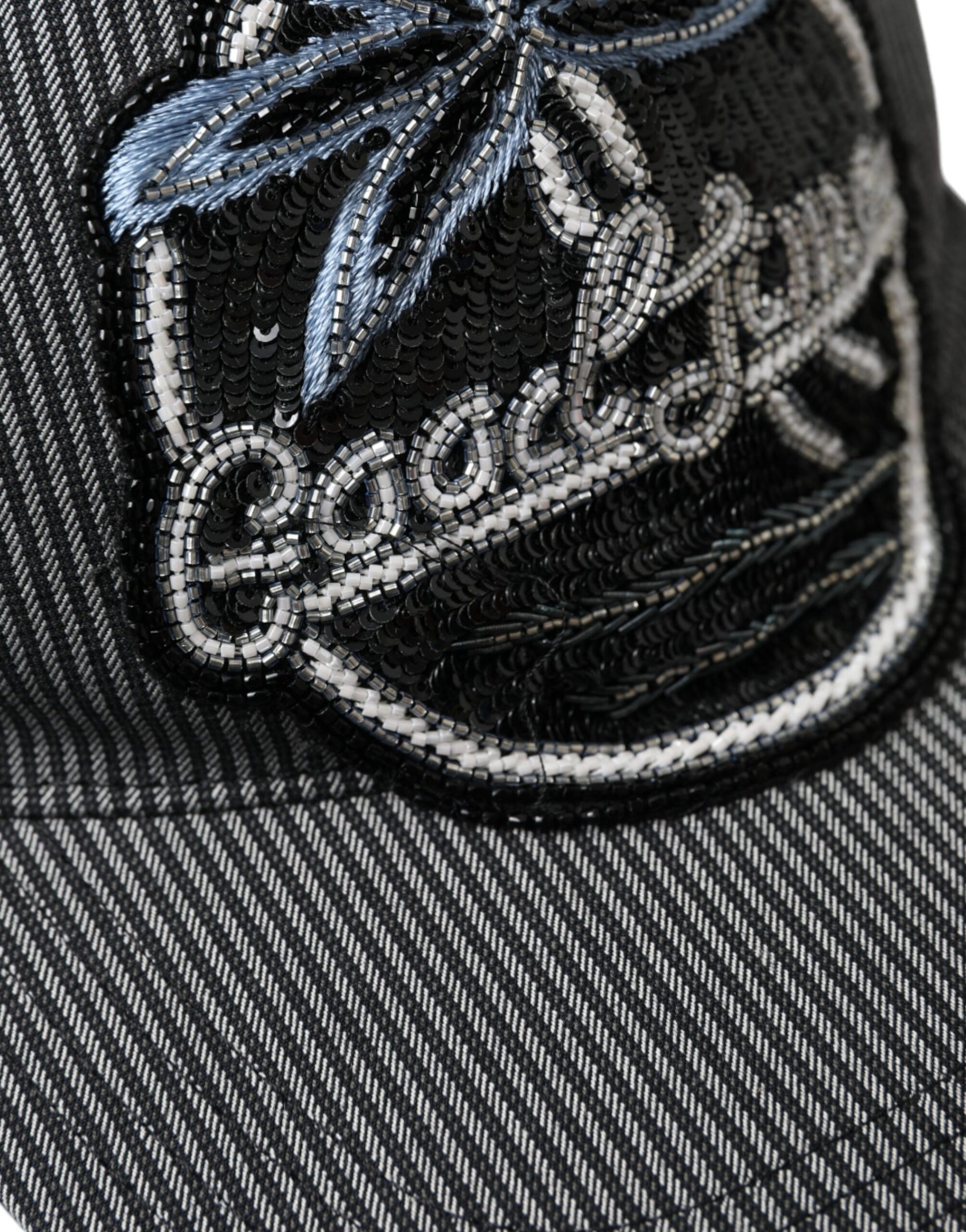 Casquette de baseball en coton noir ornée Dolce & Gabbana pour homme
