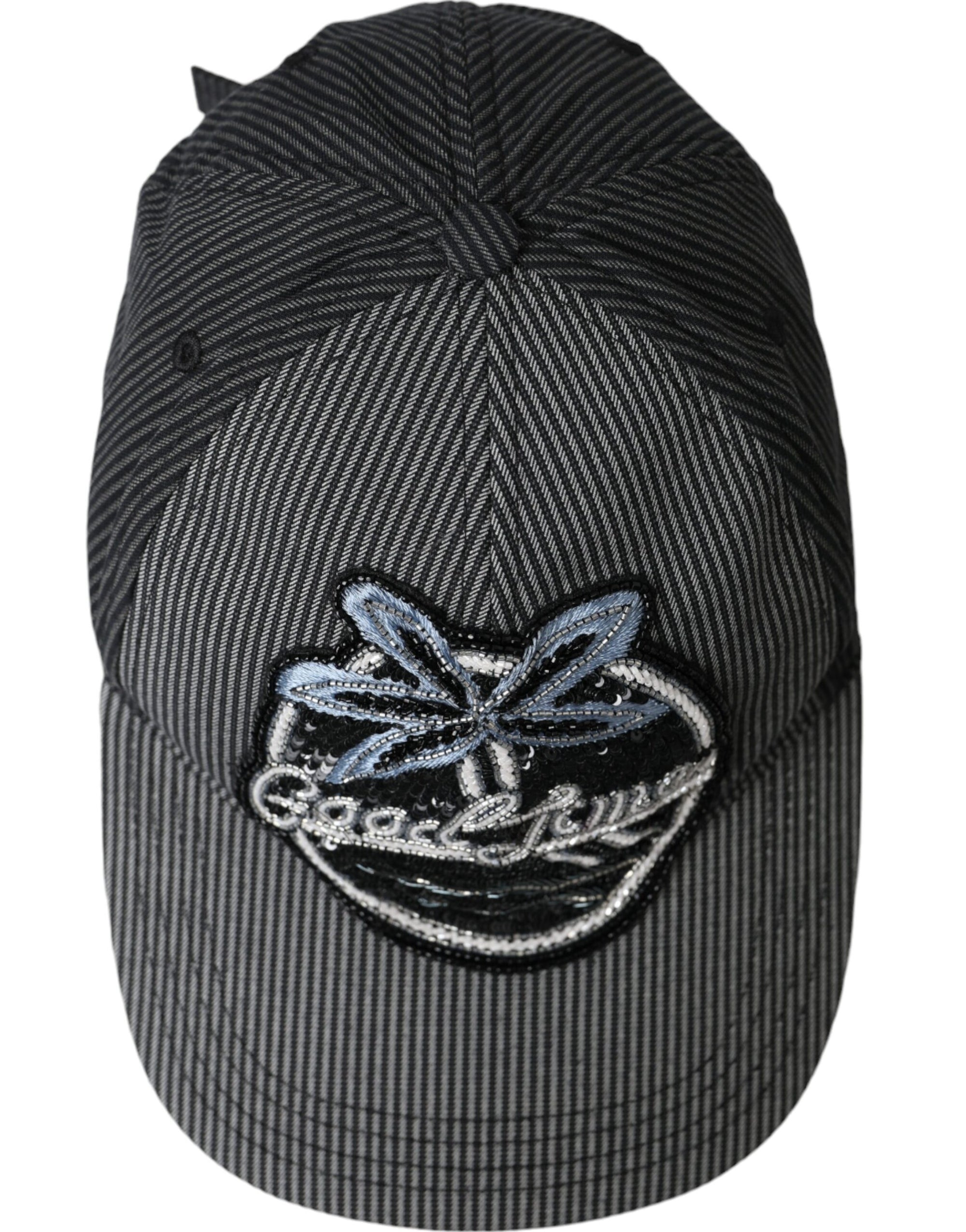 Casquette de baseball en coton noir ornée Dolce & Gabbana pour homme