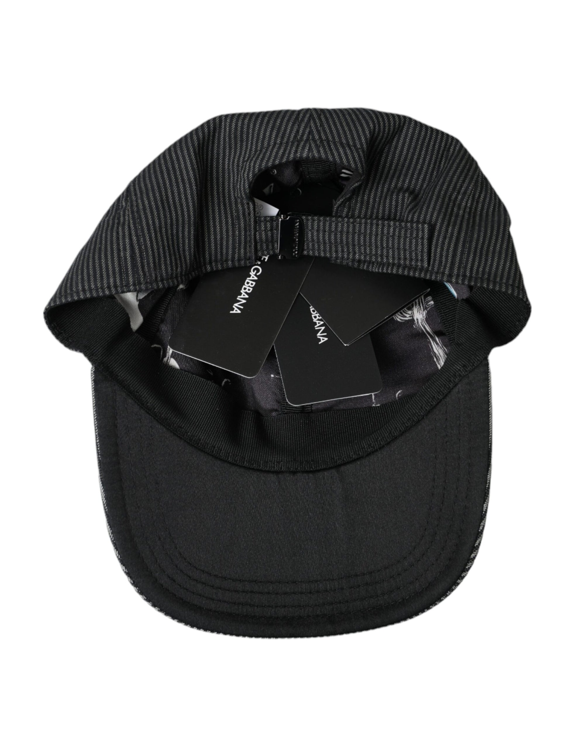 Casquette de baseball en coton noir ornée Dolce & Gabbana pour homme