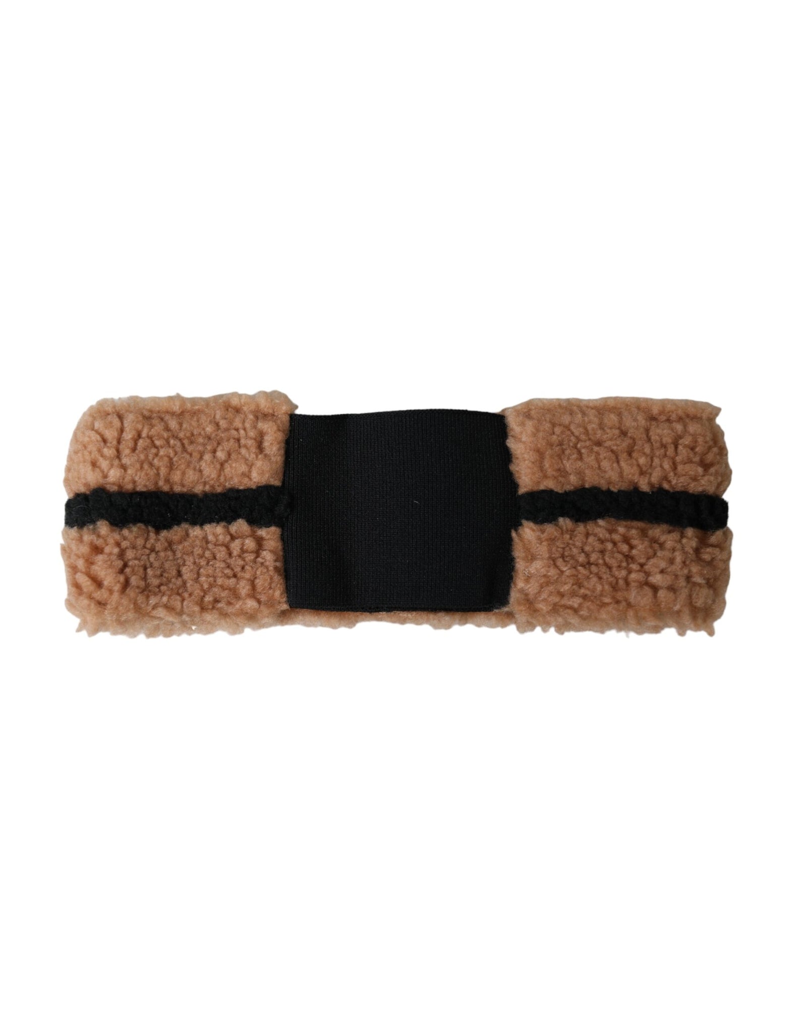 Chapeau bandeau en laine polaire marron et noir Dolce & Gabbana pour homme