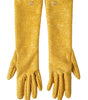 Dolce & Gabbana Gold Lurex Fantasia Mid Arm Length Gloves