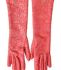 Dolce & Gabbana Pink Lurex Fantasia Mid Arm Length Gloves
