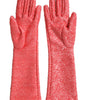 Dolce & Gabbana Pink Lurex Fantasia Mid Arm Length Gloves