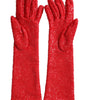 Gants mi-longs Dolce &amp; Gabbana en lurex rouge Fantasia