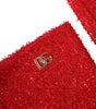 Gants mi-longs Dolce &amp; Gabbana en lurex rouge Fantasia