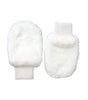 Dolce & Gabbana White Acrylic Knitted Fur Wrist Mitten Gloves