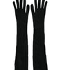 Dolce & Gabbana Black Cashmere Knitted Elbow Length Gloves