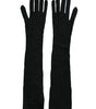 Dolce & Gabbana Black Cashmere Knitted Elbow Length Gloves
