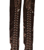 Dolce & Gabbana Brown Acetate Lace Up Fingerless Gloves