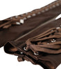 Dolce & Gabbana Brown Acetate Lace Up Fingerless Gloves