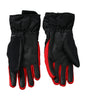 Dolce & Gabbana Black Red Nylon Wrist Length Gloves