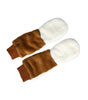 Gants mitaines en fourrure tricotée acrylique marron et blanc Dolce &amp; Gabbana