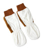 Gants mitaines en fourrure tricotée acrylique marron et blanc Dolce &amp; Gabbana