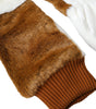 Gants mitaines en fourrure tricotée acrylique marron et blanc Dolce &amp; Gabbana