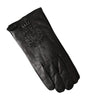 Dolce &amp; Gabbana Black Leather Embossed Logo Short Hands Gloves