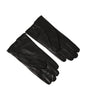 Dolce &amp; Gabbana Black Leather Embossed Logo Short Hands Gloves