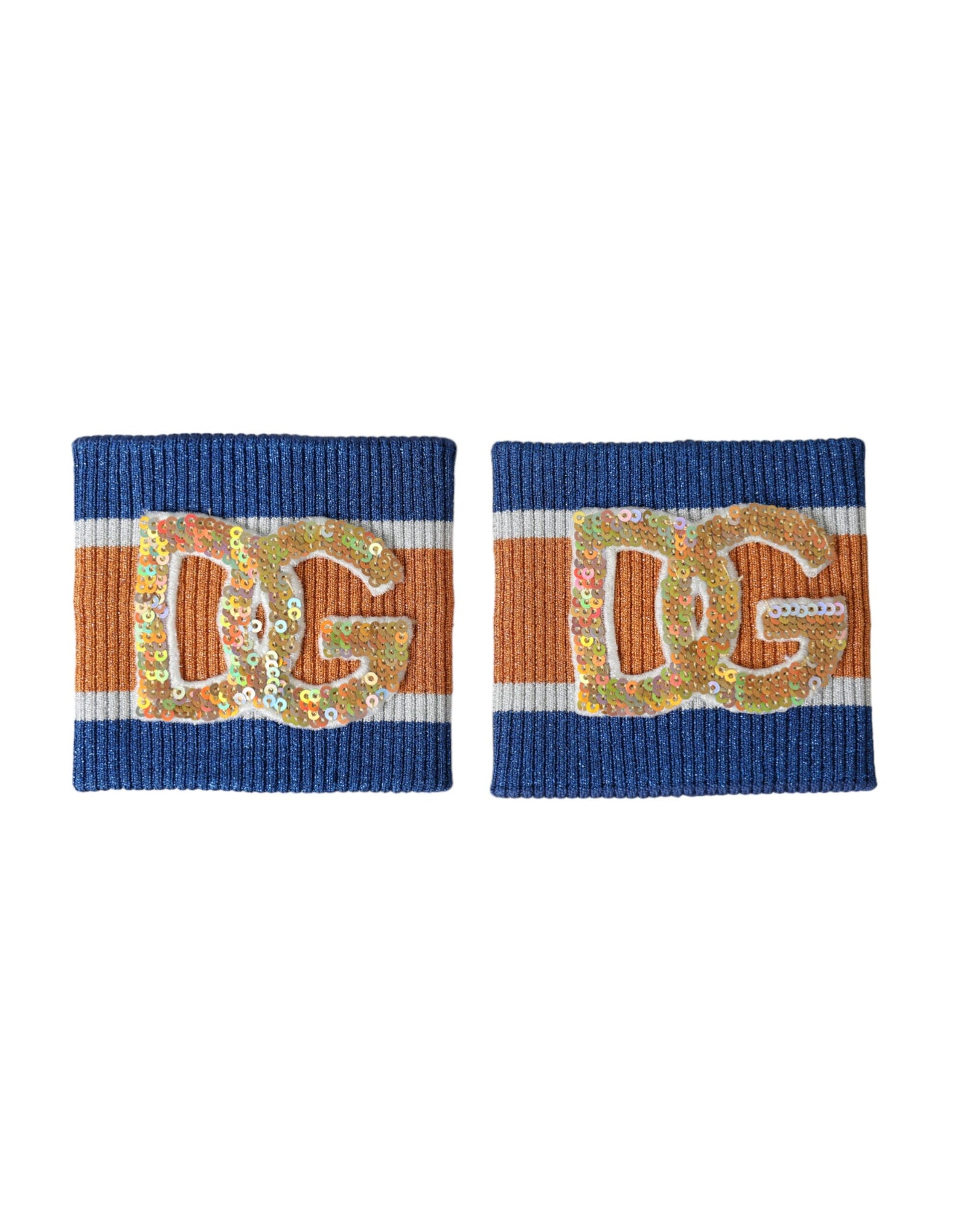 Bracelet en viscose à sequins et logo multicolore Dolce & Gabbana