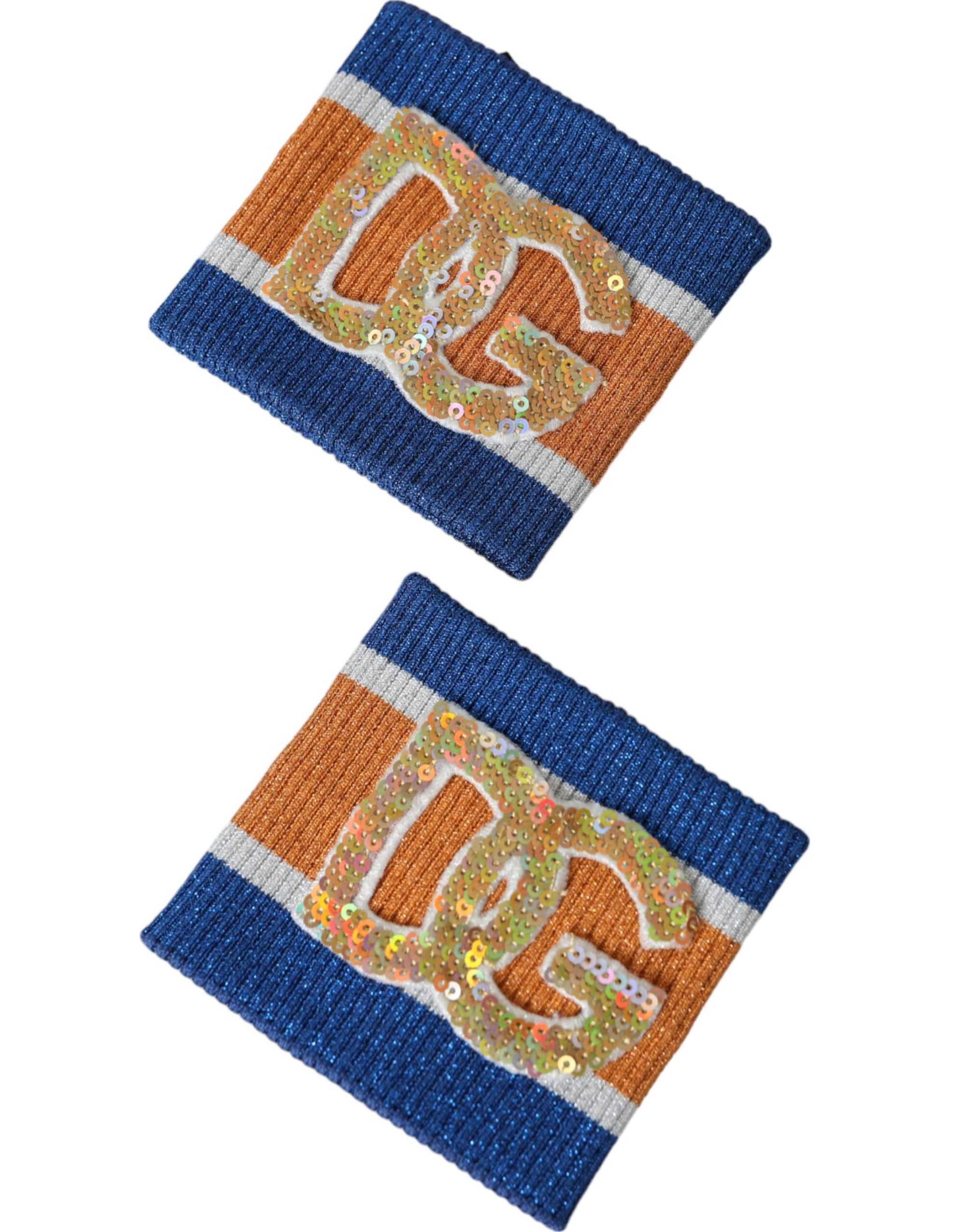 Bracelet en viscose à sequins et logo multicolore Dolce & Gabbana