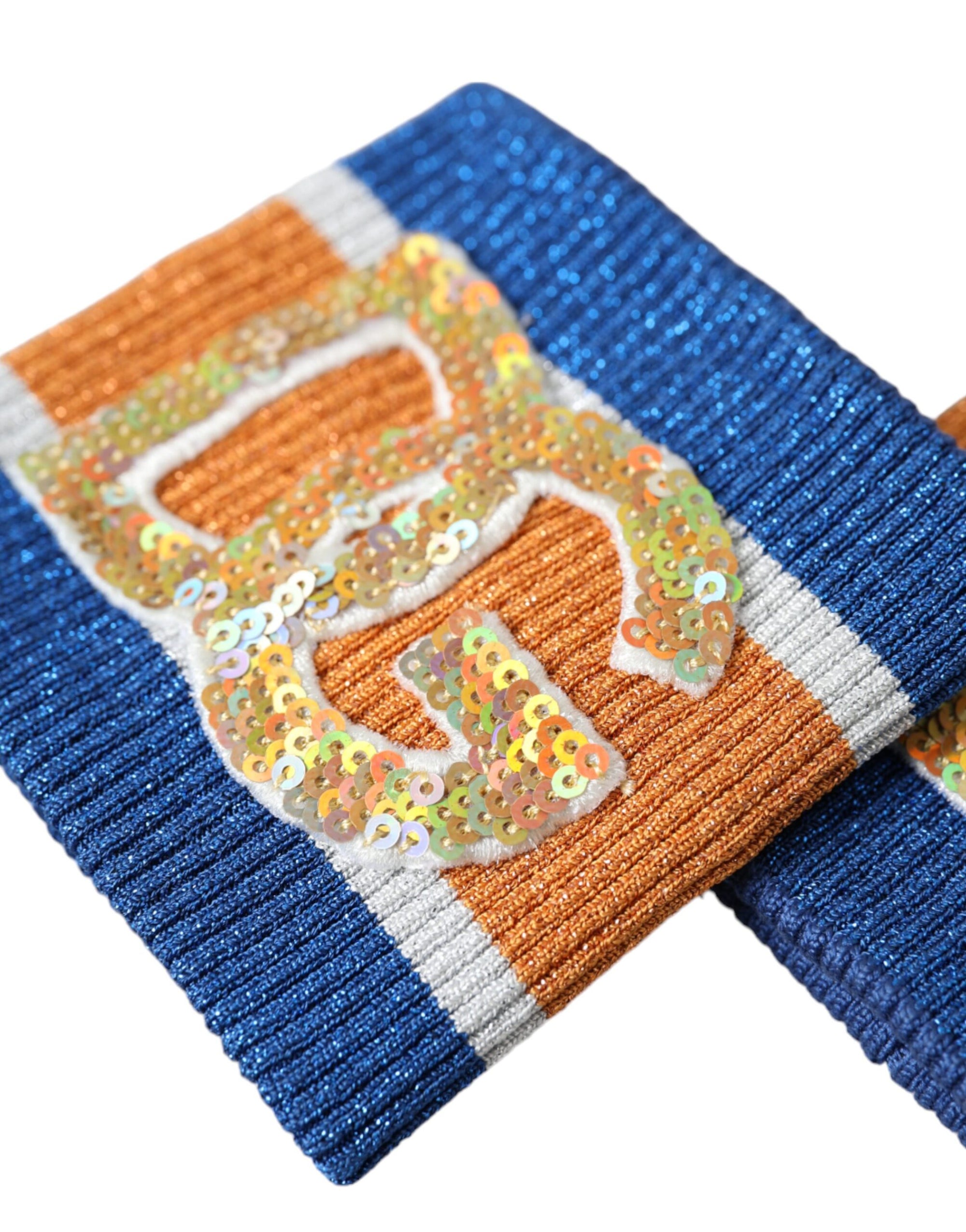 Bracelet en viscose à sequins et logo multicolore Dolce & Gabbana