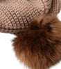 Dolce & Gabbana Brown Solid Knitted Fur Ball Winter Beanie Hat