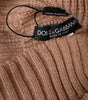 Dolce & Gabbana Brown Solid Knitted Fur Ball Winter Beanie Hat