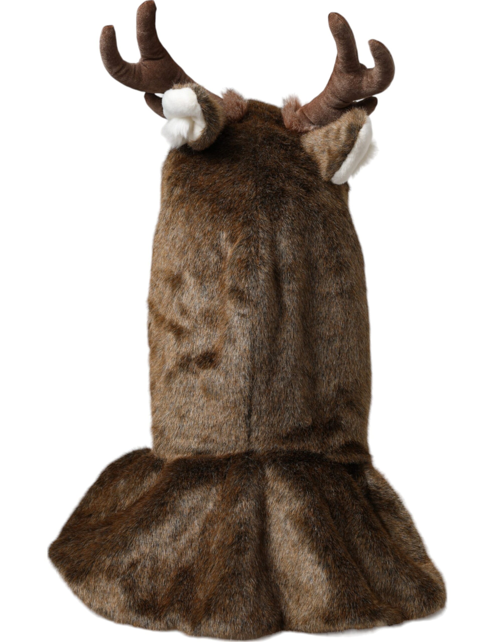 Dolce &amp; Gabbana Brown Deer Faux Fur Whole Head Hat
