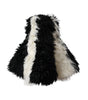 Dolce &amp; Gabbana Black White Stripes Mohair Fur Bucket Hat