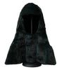 Dolce &amp; Gabbana Black Weasel Fur Whole Head Wrap Hat