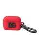 Dolce & Gabbana Red Silicone Rubber Logo Embossed Airpods Case