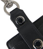 Dolce & Gabbana Black Plain Leather Silver Metal Airpods Case