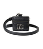 Dolce & Gabbana Black DG Logo Leather Silver Metal Airpods Case