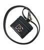Dolce & Gabbana Black DG Logo Leather Silver Metal Airpods Case