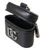 Dolce & Gabbana Black DG Logo Leather Silver Metal Airpods Case
