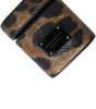 Dolce & Gabbana Brown Leopard Calf Leather Metal Logo Plaque Airpods Case