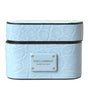 Dolce & Gabbana Light Blue Leather Metal Logo Plaque Airpods Case