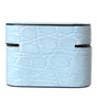 Dolce & Gabbana Light Blue Leather Metal Logo Plaque Airpods Case
