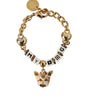 Dolce &amp; Gabbana Gold Tone Brass Chain MY DOG Heart Bracelet