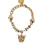 Dolce &amp; Gabbana Gold Tone Brass Chain MY DOG Heart Bracelet